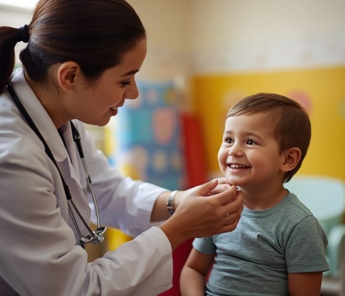lucid-origin_A_pediatrician_examining_a_smiling_child_colorful_clinic_background_warm_and_fri-0
