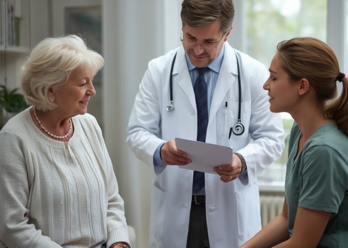 lucid-origin_A_senior_female_male_and_young_doctor_visted_patient_4K-0
